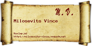 Milosevits Vince névjegykártya