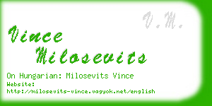 vince milosevits business card